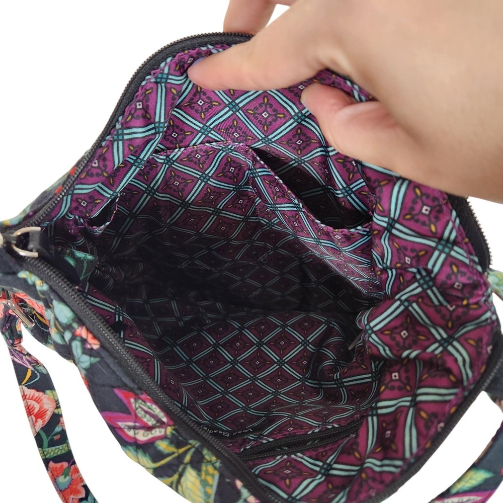 VERA BRADLEY Floral Crossbody Bag Womens Medium Multicolor Cotton Quilted Purse - Picture 6 of 10